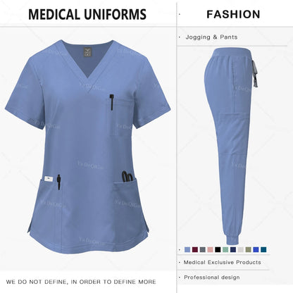 Pink Medical Scrubs Set for Women