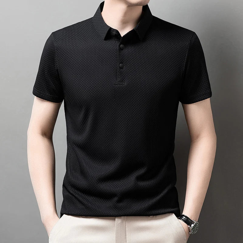 Men's Casual Short Sleeve Solid Color Polo Shirt
