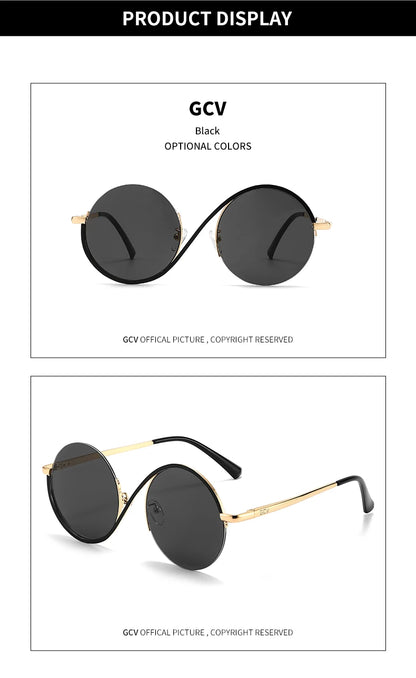Gorgeous Round Frame Women Sunglasses in Metal