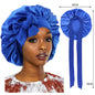 Satin Sleeping Cap for Women Solid Wide Band Nightcap