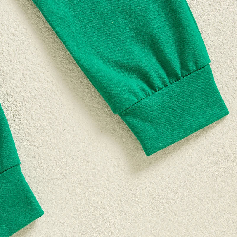 Clover Embroidery Sweatshirt and Pants Set for Toddlers