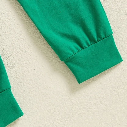 Clover Embroidery Sweatshirt and Pants Set for Toddlers