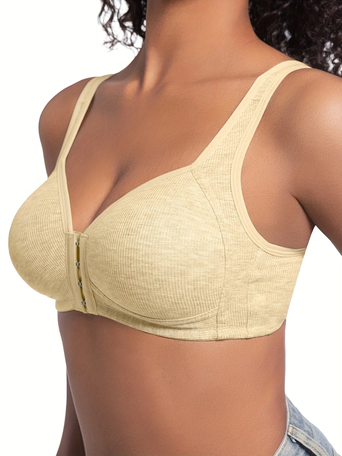 Women's Wire-Free Front Closure Full Coverage Bra