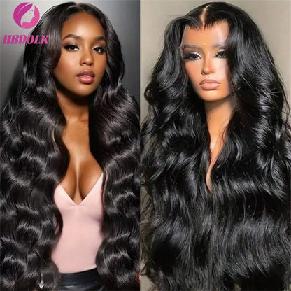 13x6 HD Lace Frontal Wig Human Hair Body Wave Natural Black