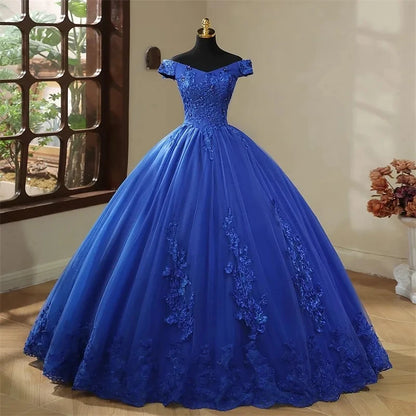 Off Shoulder Plus Size Wedding Dress Tulle and Organza