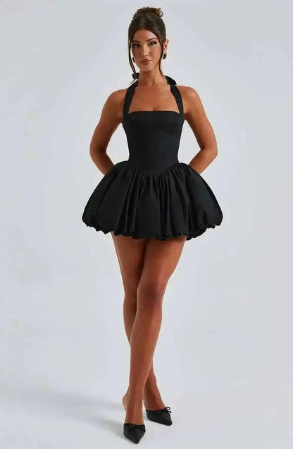 Townlike Halter A-line Mini Ball Gown Dress for Women