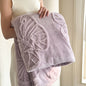 Coral Fleece Autumn Blanket with 3D Butterflies