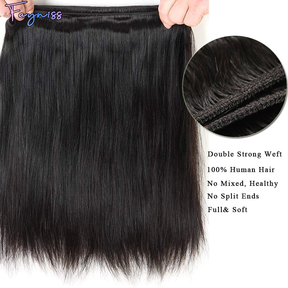 Fayniss 100% Real Human Hair Straight Bundles