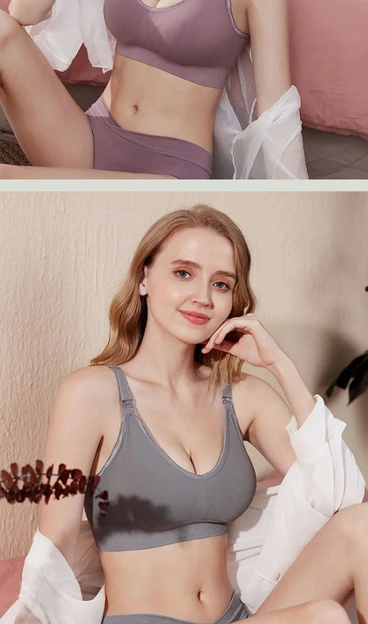 Wire-free Nursing Bra for Maternity Women in Natural Color