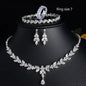 ZAKOL Brilliant Zirconia Leaf Jewelry Set for Women