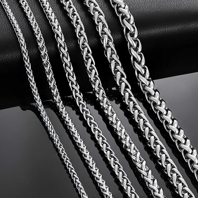 Stainless Steel Classic Curb Necklace 14 to 40 Inches