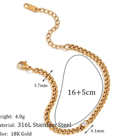 Gold Stainless Steel Bohemian Personalized Anklet