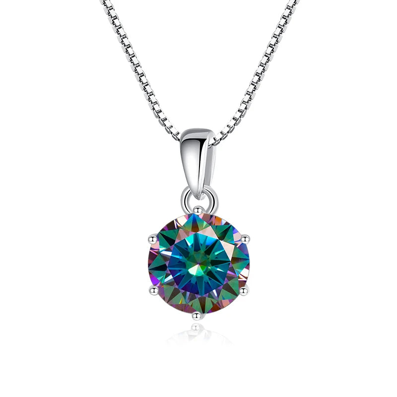 Moissanite Pendant Necklace 925 Sterling Silver Women