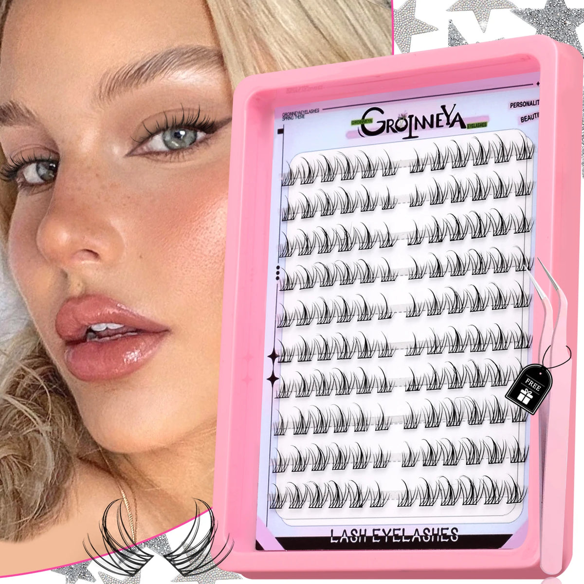 GROINNEYA C-Curl Cluster Eyelashes
