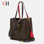 CH Women Monogram Print Shoulder Bag Large Capacity