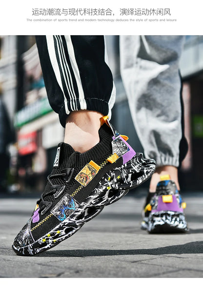 Men's Breathable Lace-Up Sneakers