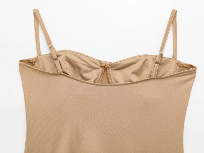 Underwire Spaghetti Strap Bodysuit for Women Casual Slim Fit