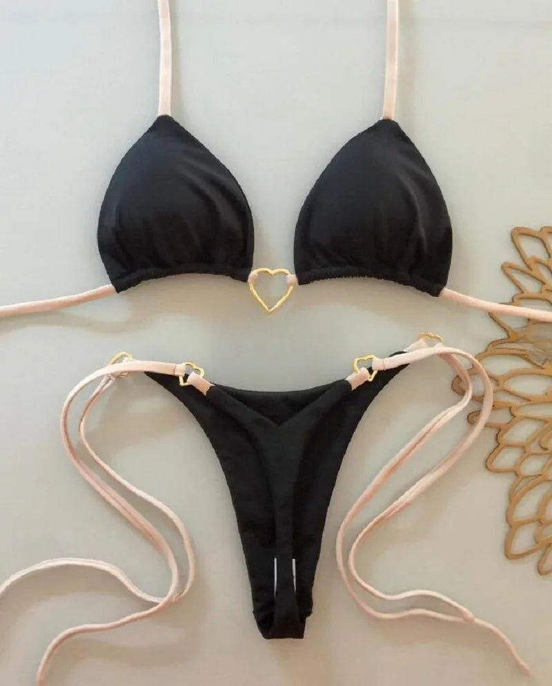 RUOTONSEPT Solid Color Bikini Set Women's Swimwear