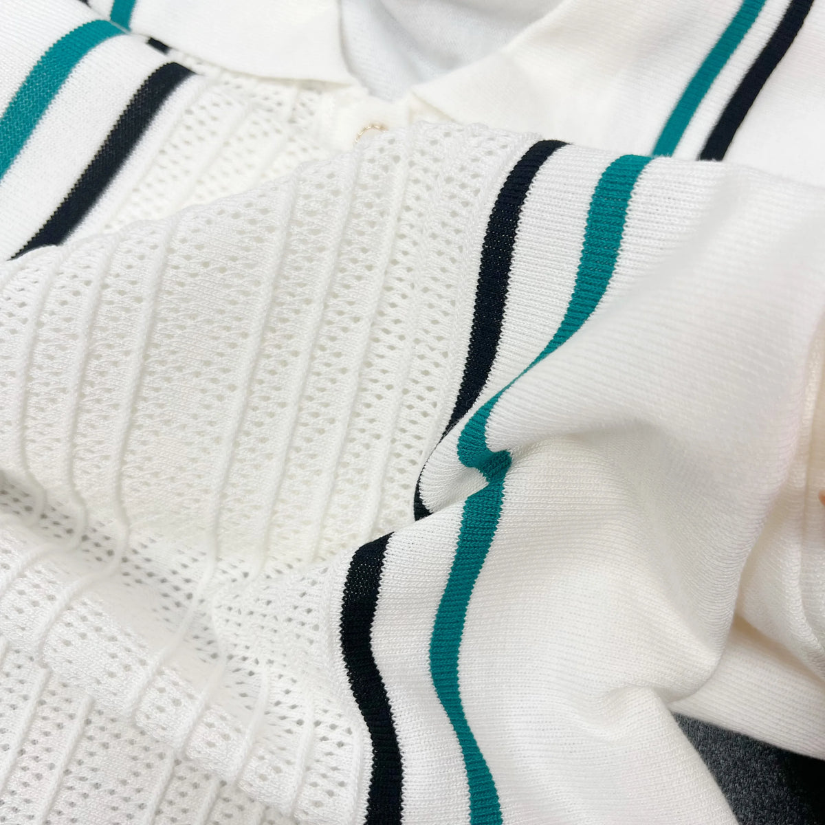 Knitted Mini Dress with Ruffles and Turn-Down Collar