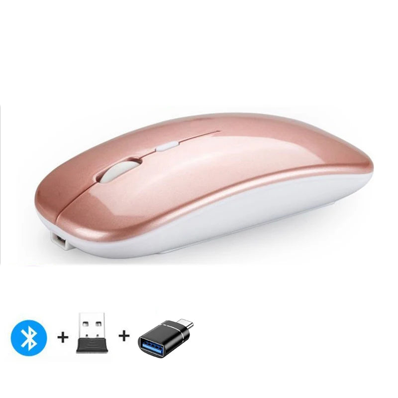 Rechargeable Wireless Mouse Dual Modes for PC and Laptop