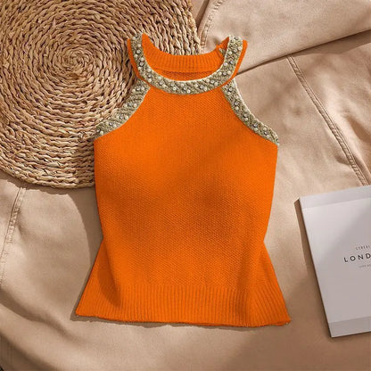 Sleeveless Knitted Vest Shirt Women Camisole