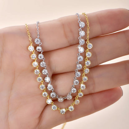 Moissanite Bubble-Style Necklace 3mm D VVS1 14K Gold Filled