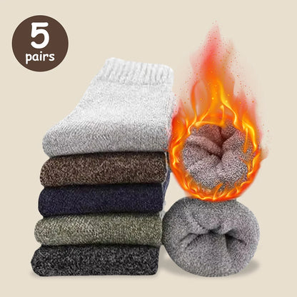 Men's Thick Warm Mid-Calf Socks, 3 Pairs Polyester