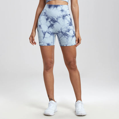 Tie Dye High Waist Gym Shorts for Women