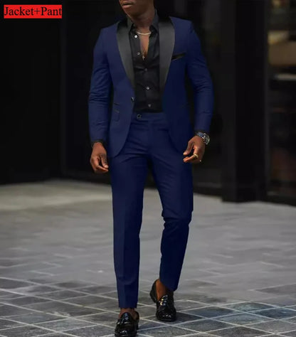 Men Slim Fit Tuxedo Suit for Weddings and Parties