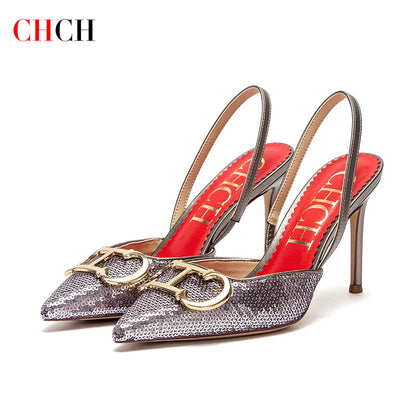 CHCH Women's Closed Toe Strappy Heels for Weddings