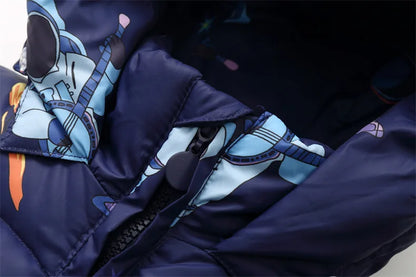 Children's Waterproof Hooded Down Snowsuit for Winter