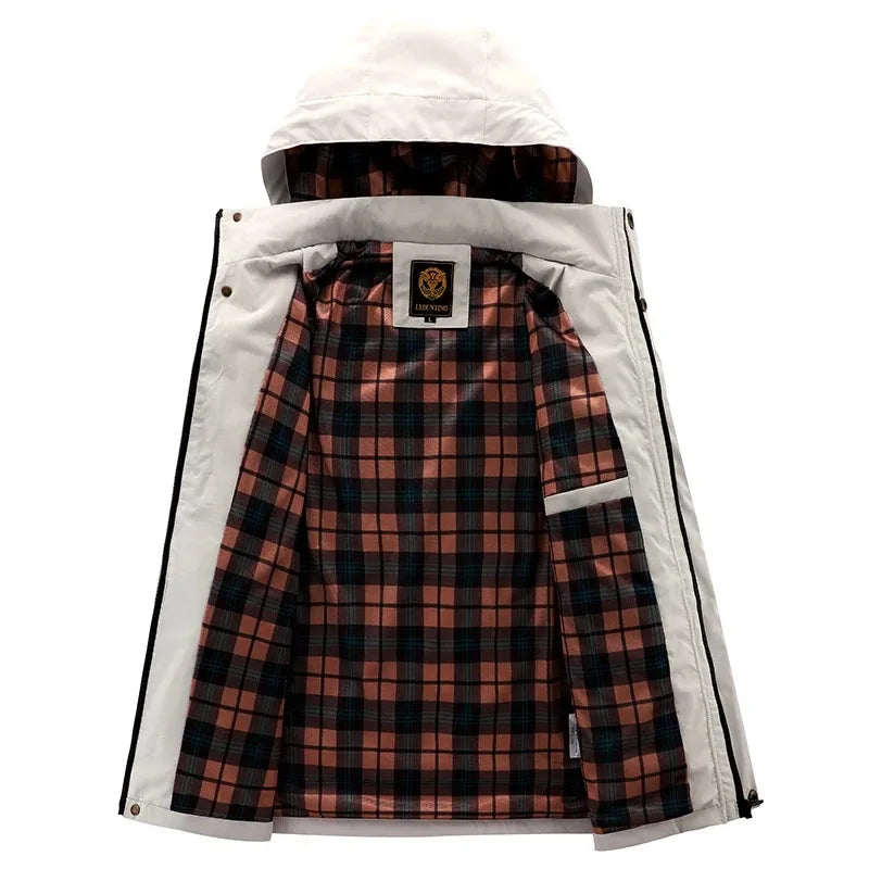 Men's Windbreaker Jacket Waterproof Hooded Soft Shell