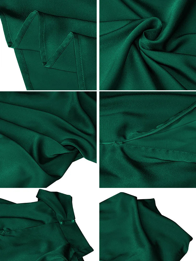 Elegant Silk Satin Sleeveless Long Dress for Women