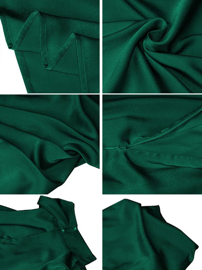 Elegant Silk Satin Sleeveless Long Dress for Women