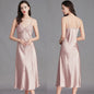 Long Sleeveless Satin Silk Nightgown for Women