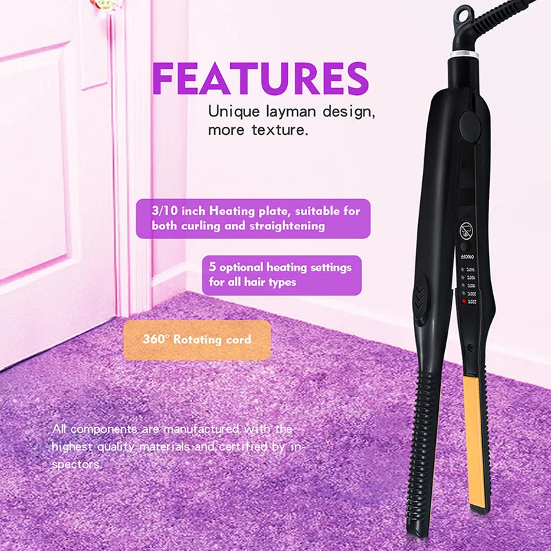 Mini Teddy Wave Titanium Hair Straightener for Short Hair