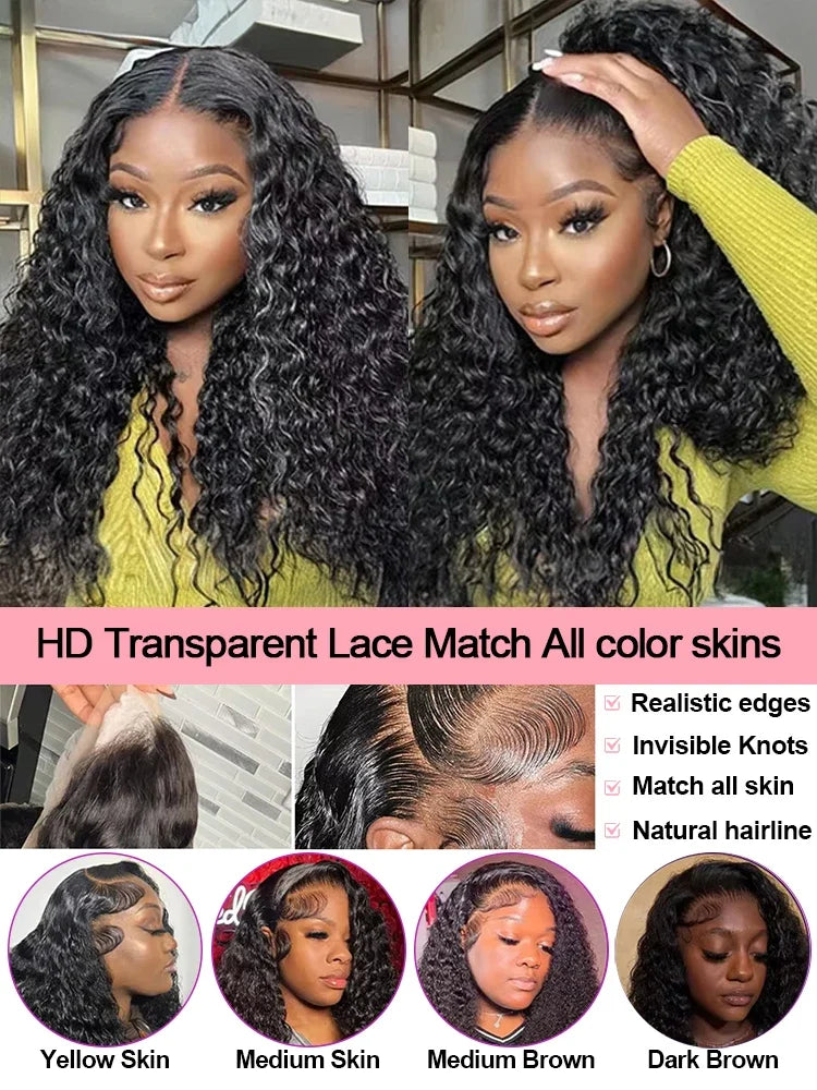 Deep Wave Lace Front Wig 13x6 Human Hair 250 Density