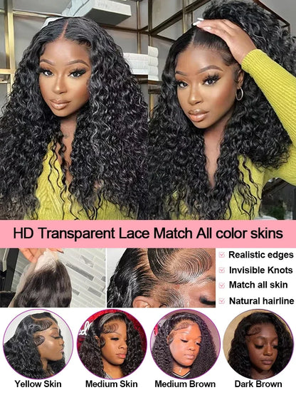 Deep Wave Lace Front Wig 13x6 Human Hair 250 Density