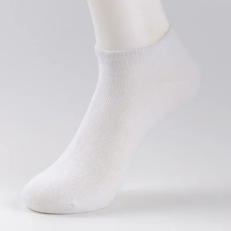 Unisex Ankle Socks Cotton Breathable Sports Black White Gray