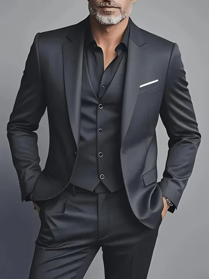 Slim Fit Black Tuxedo Suit Set for Men