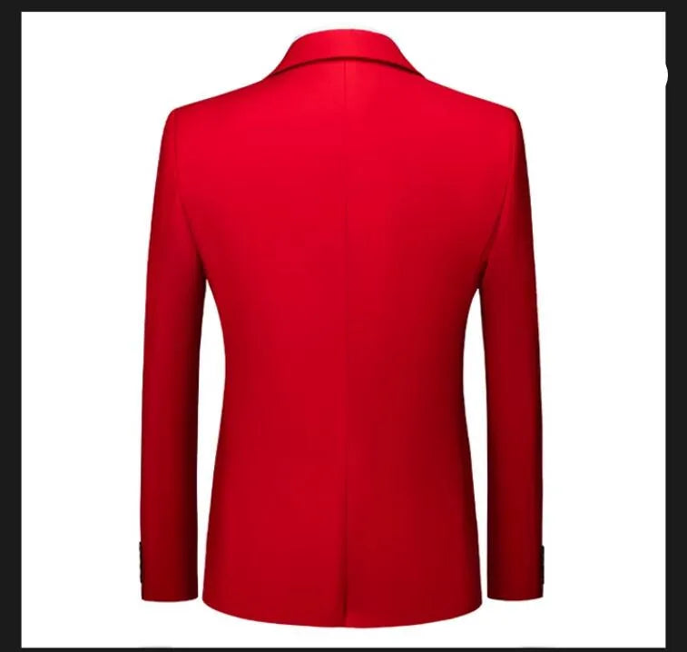 Men's Solid Color Formal Suit Jacket Slim Fit Blazer