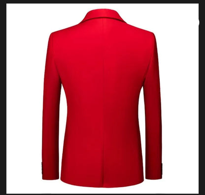 Men's Solid Color Formal Suit Jacket Slim Fit Blazer