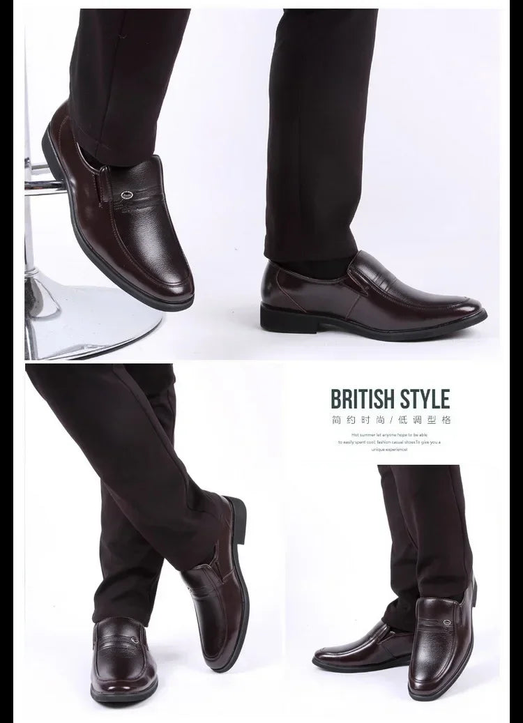 Leather Black Slip-On Loafers for Men Plus Size 38-44