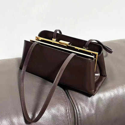 Luxury Pu Leather Shoulder Bag with Magnetic Clip