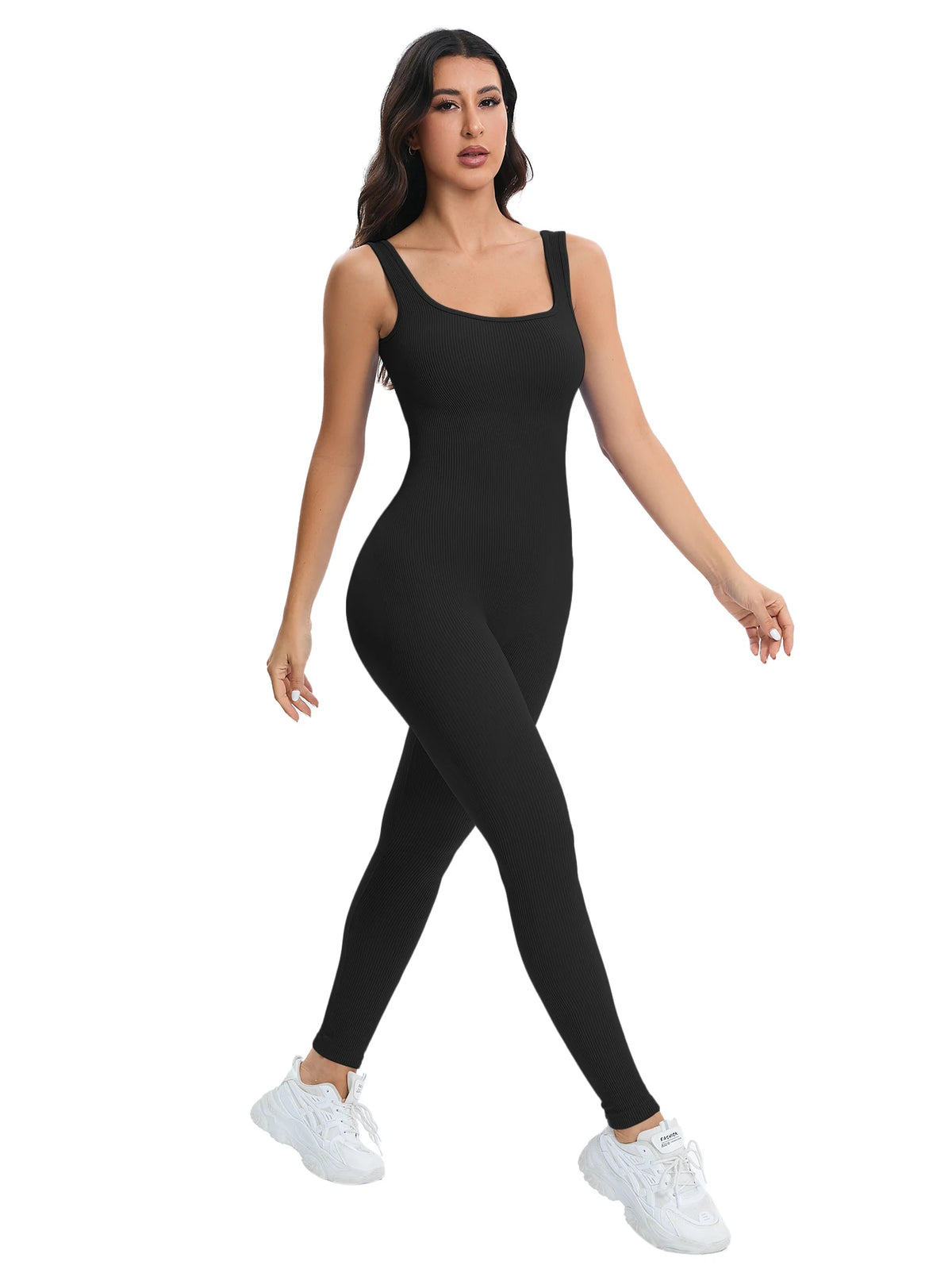 Ribbed Shapewear Jumpsuit with Built-In Bra