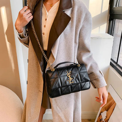 Genuine Leather Mini Square Bag for Women