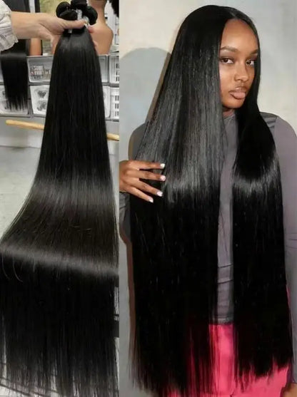 Straight Brazilian Virgin Hair Bundles 40 42 Inch