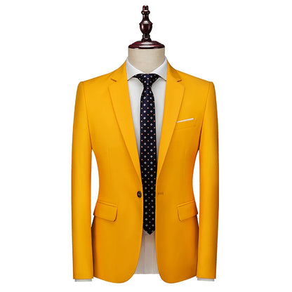 Bright Green Men's Blazer, Polyester Slim Fit Jacket