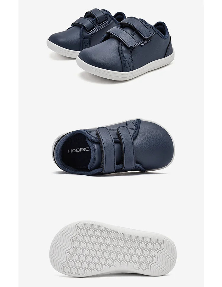 HOBIBEAR Kids Minimalist Sneakers Lightweight Hook Loop Shoes