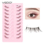 YSDO 5/10 Pairs Natural Soft Black Half Lashes